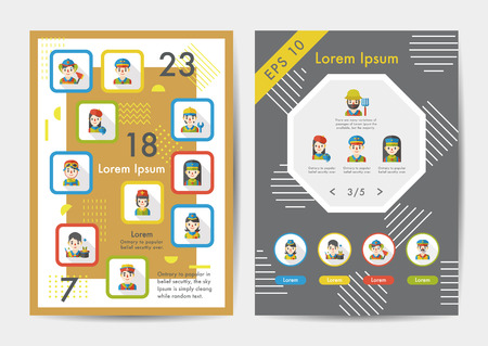 Occupation icons set with long shadow,eps10のイラスト素材