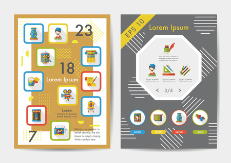 Art icons set with long shadow,eps10のイラスト素材