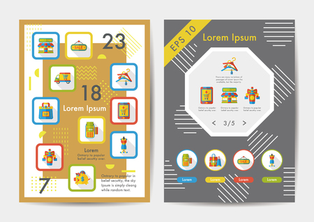 Shopping icons set with long shadow,eps10のイラスト素材
