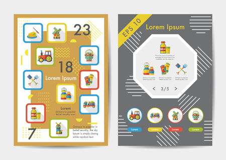Farming icons set with long shadow,eps10のイラスト素材