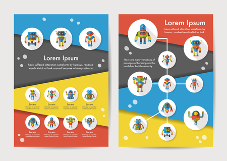 Robot icons set with long shadow,eps10のイラスト素材