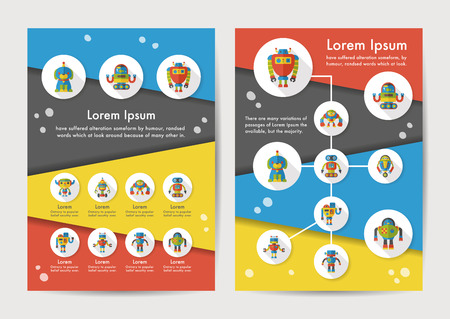 Robot icons set with long shadow,eps10のイラスト素材