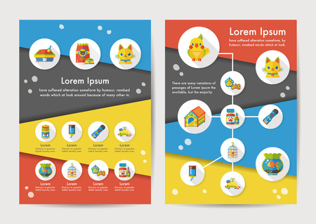 Pet icons set with long shadowのイラスト素材
