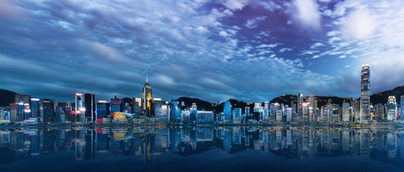 Beautiful Hong Kong city night scenes
