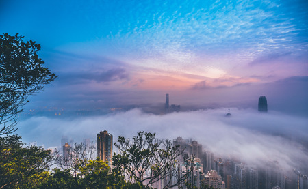 Hong Kong Victoria Harbor day and night