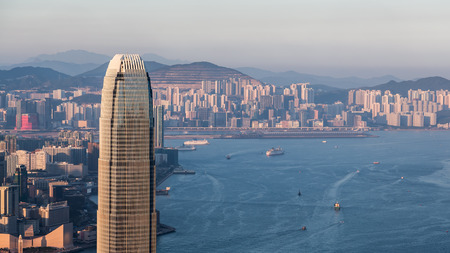 Hong Kong Victoria Harbor day and night