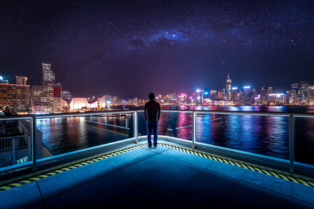 Hong Kong Victoria Harbor day and night