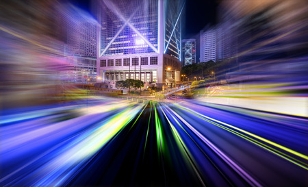 Motion speed  illustration effect with city in backgroundの写真素材