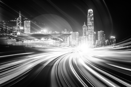 Motion speed  illustration effect with city in backgroundの写真素材