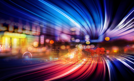 Motion speed  illustration effect with city in backgroundの写真素材