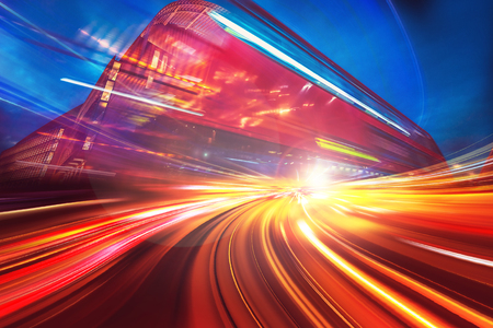 Motion speed  illustration effect with city in backgroundの写真素材