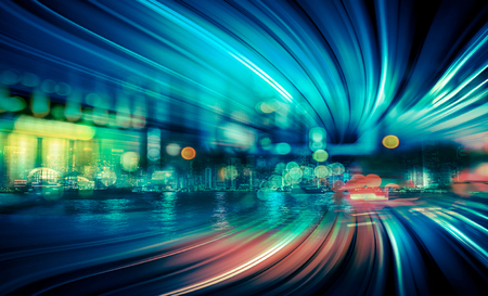 Motion speed  illustration effect with city in backgroundの写真素材