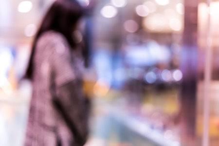 Bokeh shopping mall backgroundの写真素材
