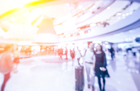 Bokeh shopping mall backgroundの写真素材