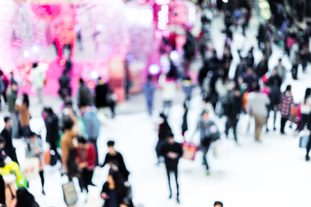 Bokeh shopping mall backgroundの写真素材