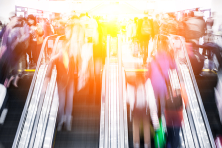 Bokeh shopping mall backgroundの写真素材