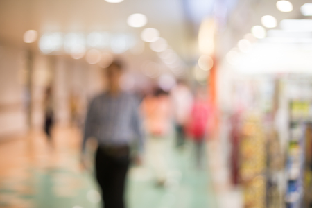 Bokeh shopping mall backgroundの写真素材