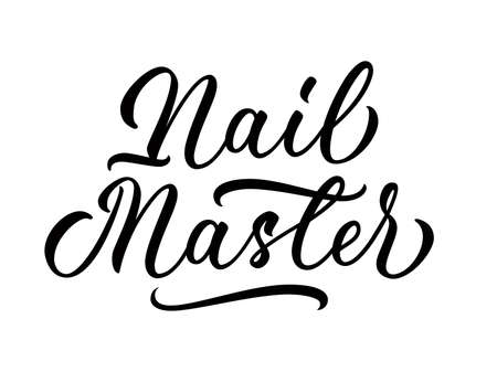 Nail master - isolated inscription on white background. Hand lettering.のイラスト素材