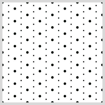 Black polkadots seamless pattern on white background.のイラスト素材