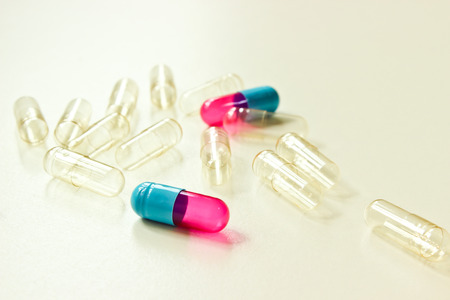 Blank Capsules Isolated on the White Backgroundの写真素材