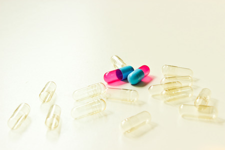 Blank Capsules Isolated on the White Backgroundの写真素材