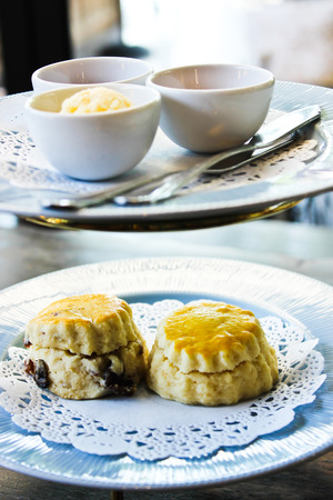Scone on a Plateの写真素材