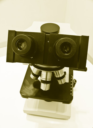 Microscope Isolated on the White Backgroundの写真素材