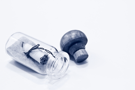 Message in the Small Bottle isolated on the White Backgroundの写真素材