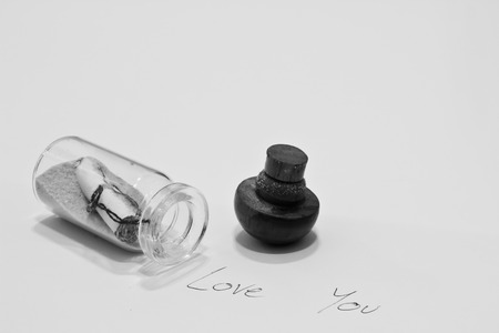 Message in the Small Bottle isolated on the White Backgroundの写真素材