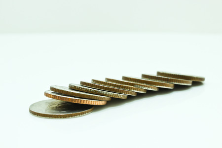 Coins Isolated on the White Backgroundの写真素材