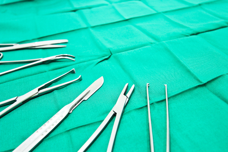 Surgical Instruments on the Table in Operating Roomの写真素材