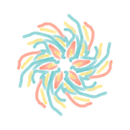 Abstract of green, yellow and orange colorの写真素材