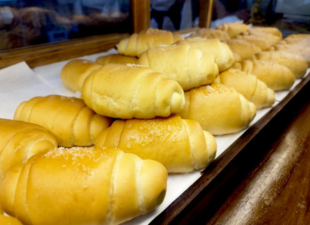 Shio Pan, salt butter bread roll in bakery shop