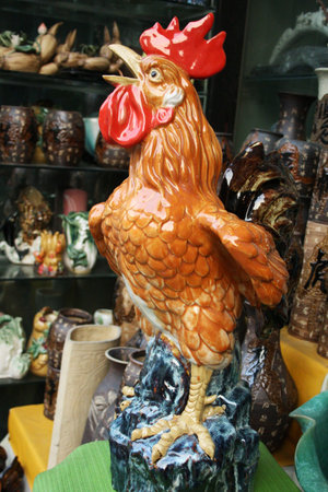 Pottery of roosterの写真素材