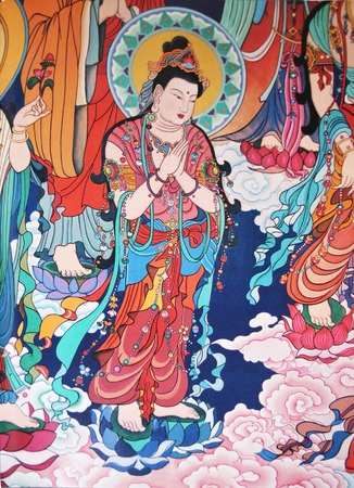 Closeup of buddha drawingのeditorial素材