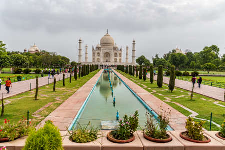 View of Taj Mahal from main entranceの写真素材