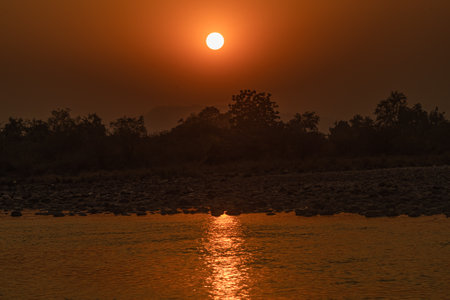 A Sunset in a lake