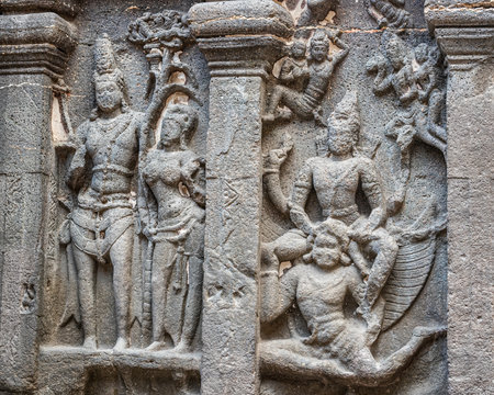 Ellora caves section in Maharastraの写真素材