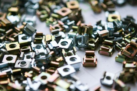 Heap of the female screw over tableの写真素材