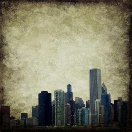 Grunge city skylineの写真素材