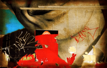 Torn postersの写真素材