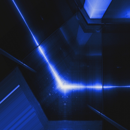 Blue aluminum surface. Metallic geometric  texture background