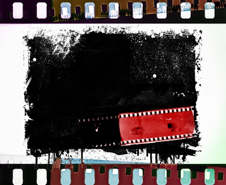 Grunge film strip frame with drippingの写真素材