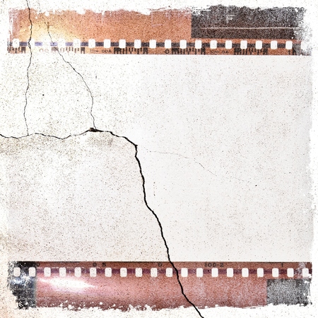 Vintage film strip frame with cracked.の写真素材