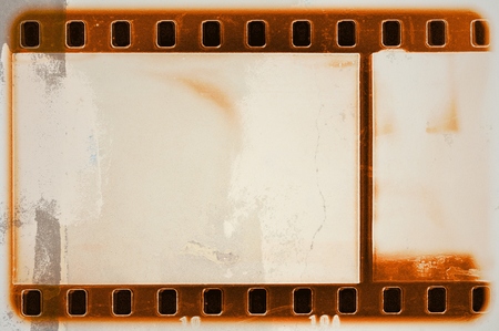 Vintage orange film strip frame.