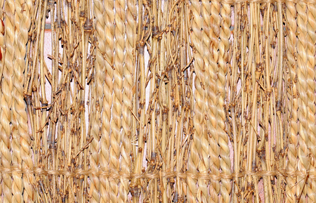 Wicker mat texture or backgroundの写真素材