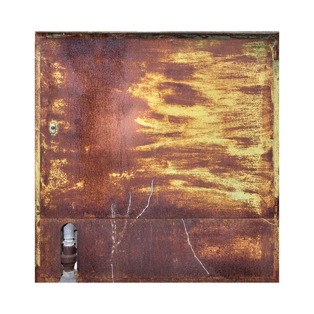 Squared rusty and worn iron wicket. Useful for texture or background.の写真素材