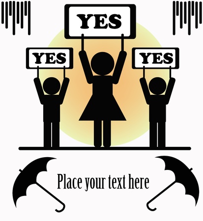 Silhouettes of people on a white backgroundのイラスト素材