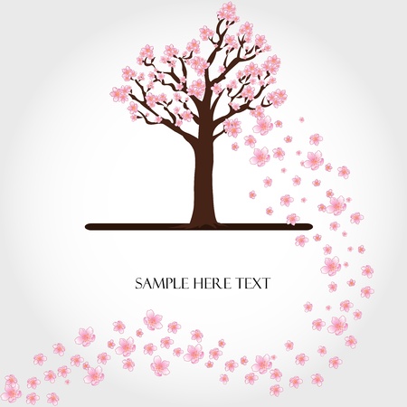 Flowering tree vectorのイラスト素材