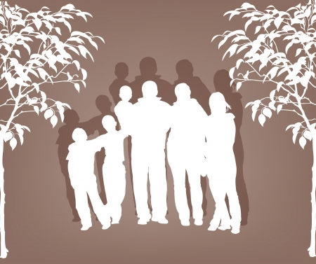 Silhouettes of peopleのイラスト素材